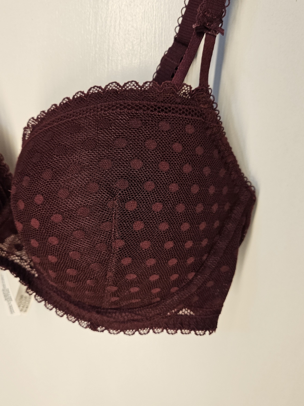 PINK by Victoria Secret Lace Dot Underwire Bra - Plum 36D
